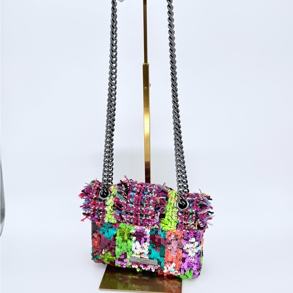NWOT Kurt Geiger London Mini Mayfair Tweed bag - Picture 3 of 4